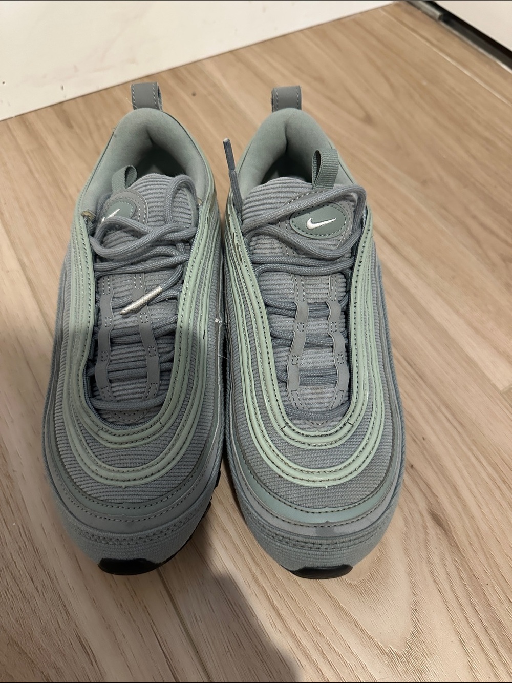 Nike Kids Grey with Light Green Accent Sneakers